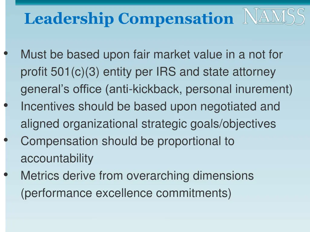 leadership compensation