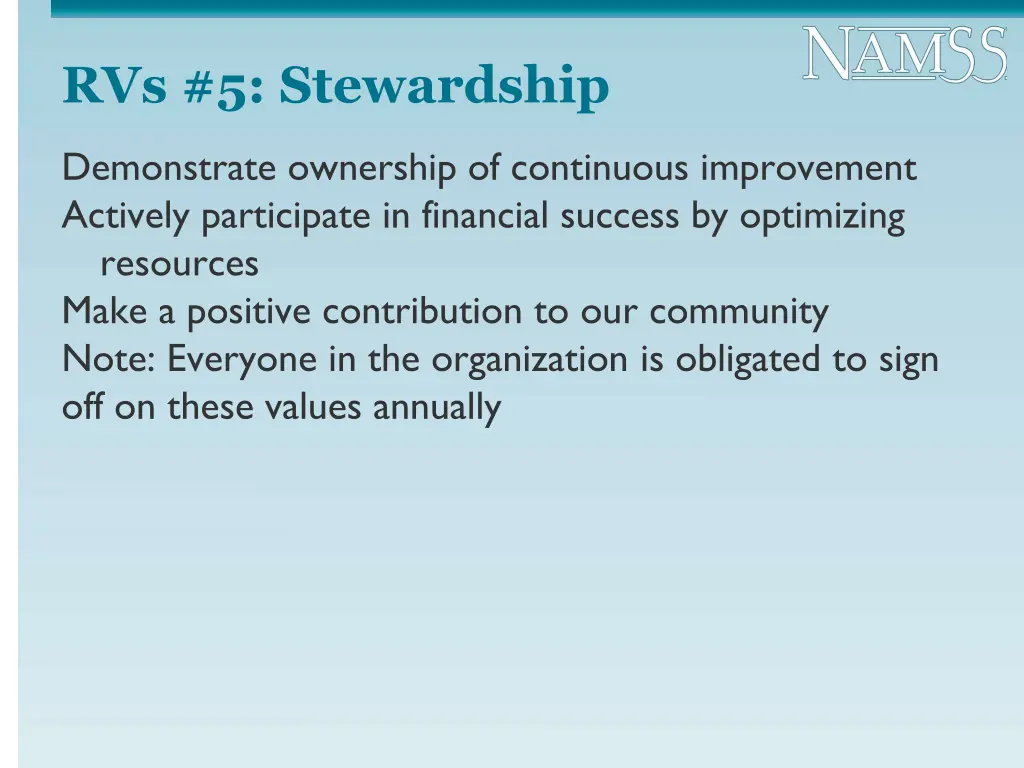rvs 5 stewardship