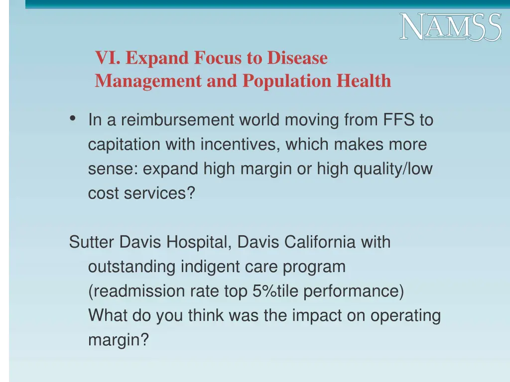 vi expand focus to disease management