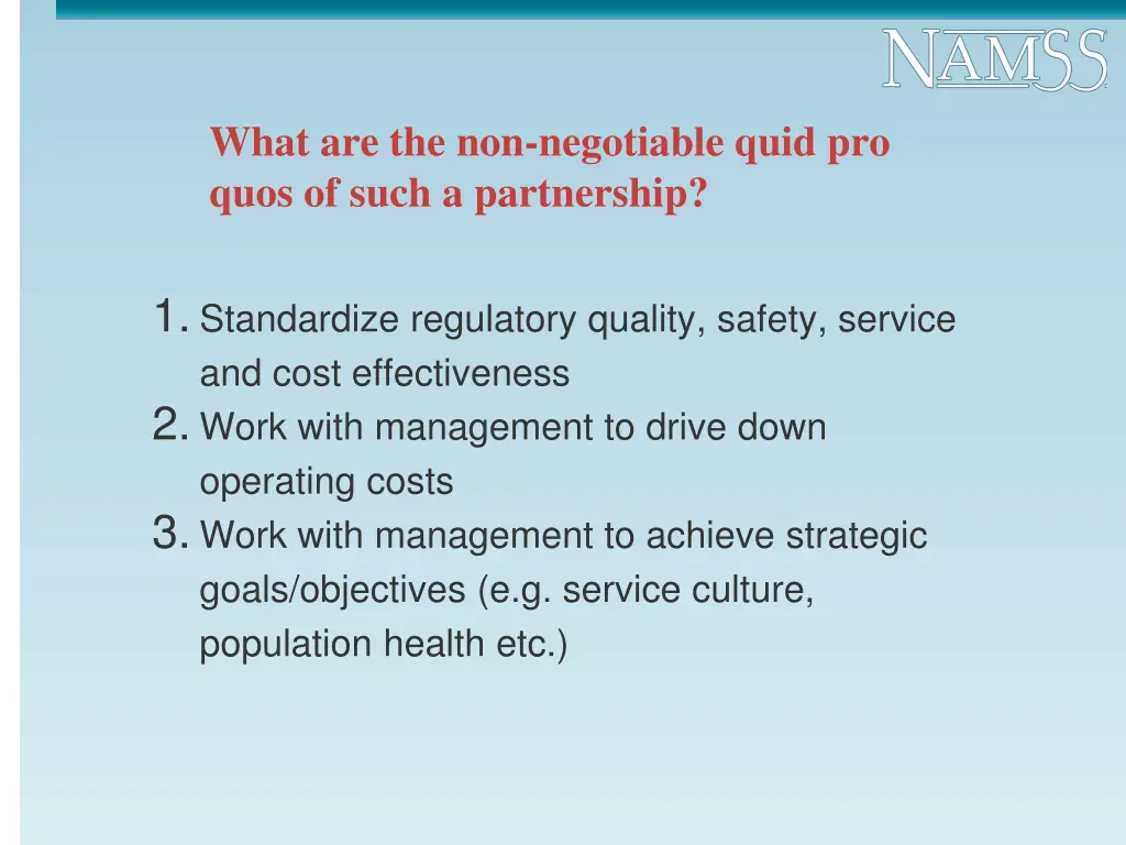 what are the non negotiable quid pro quos of such