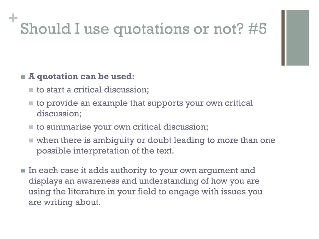 should i use quotations or not 5