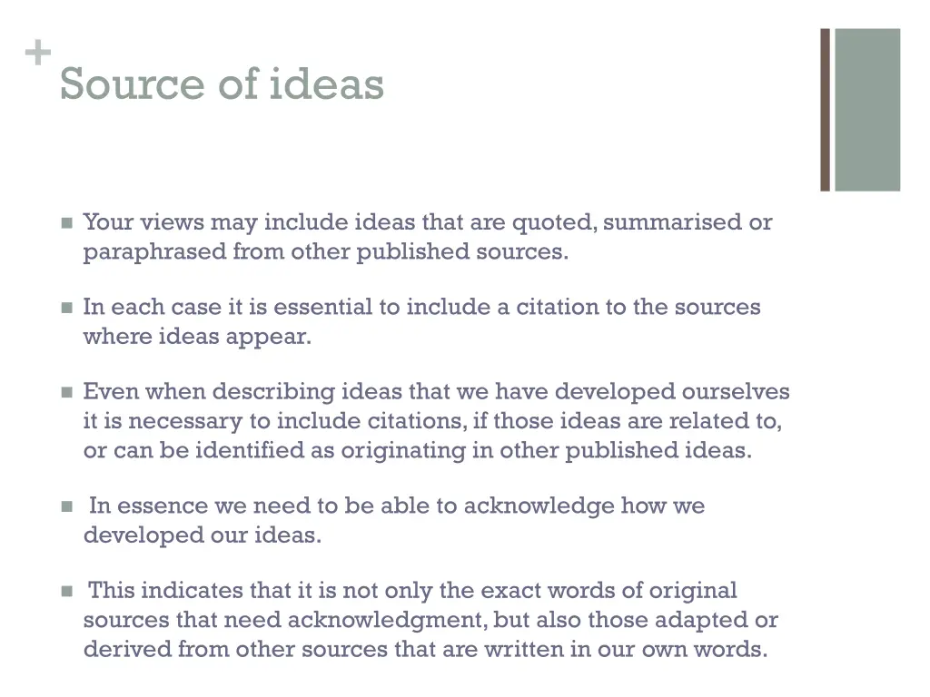 source of ideas
