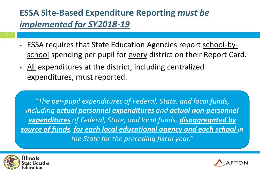 essa site based expenditure reporting must