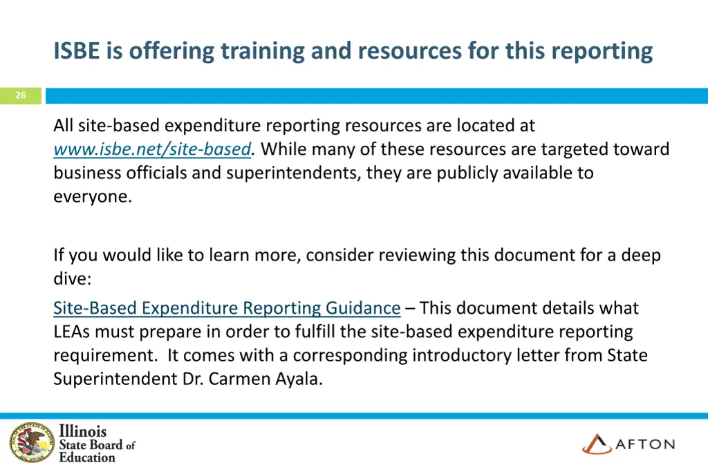 isbe is offering training and resources for this