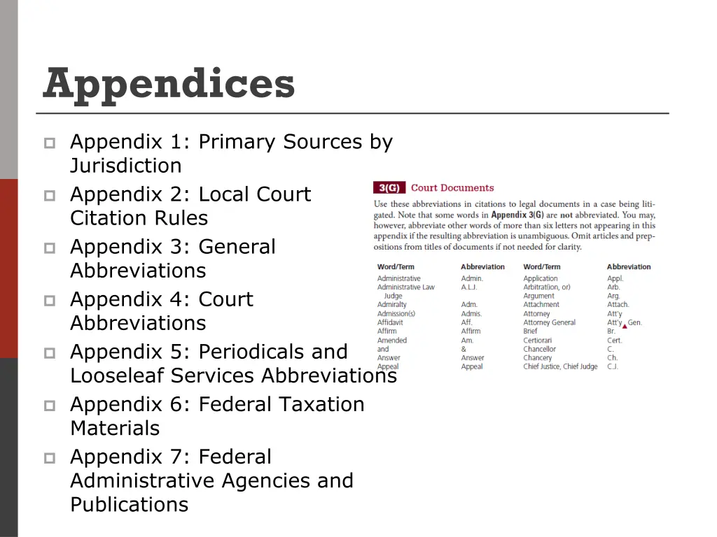 appendices