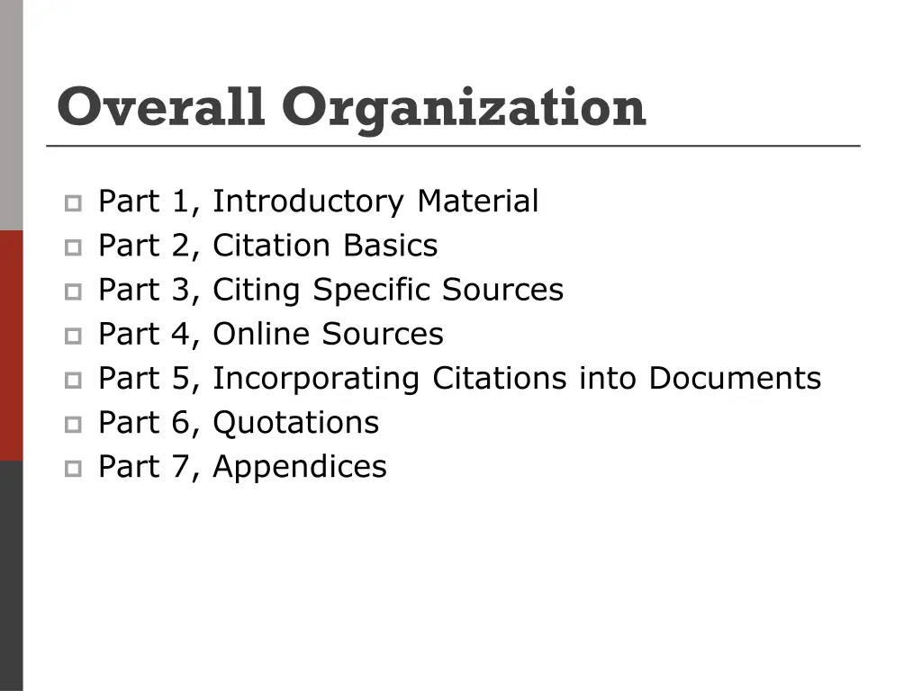 overall organization