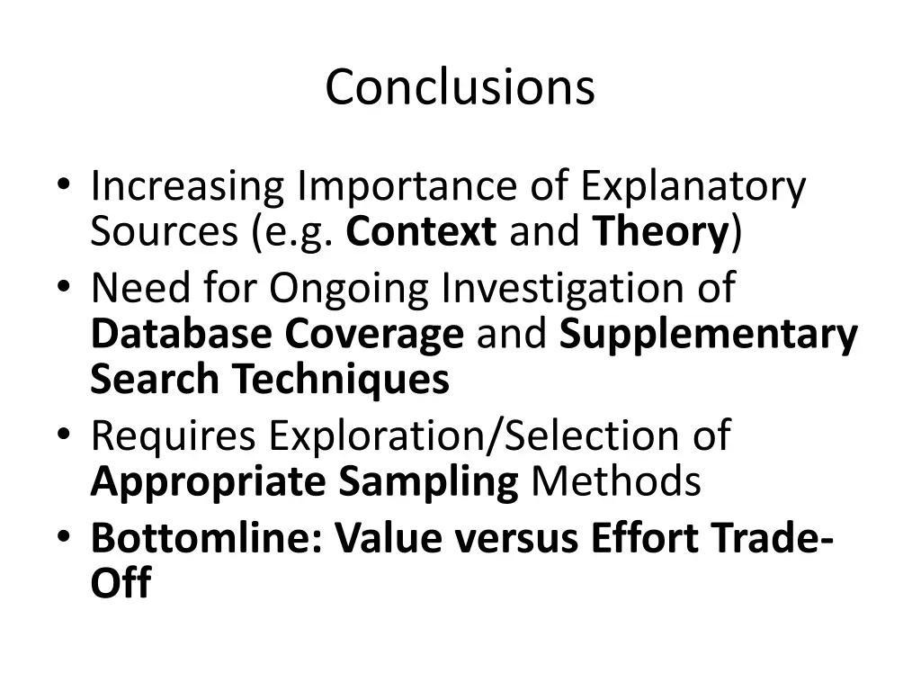 conclusions