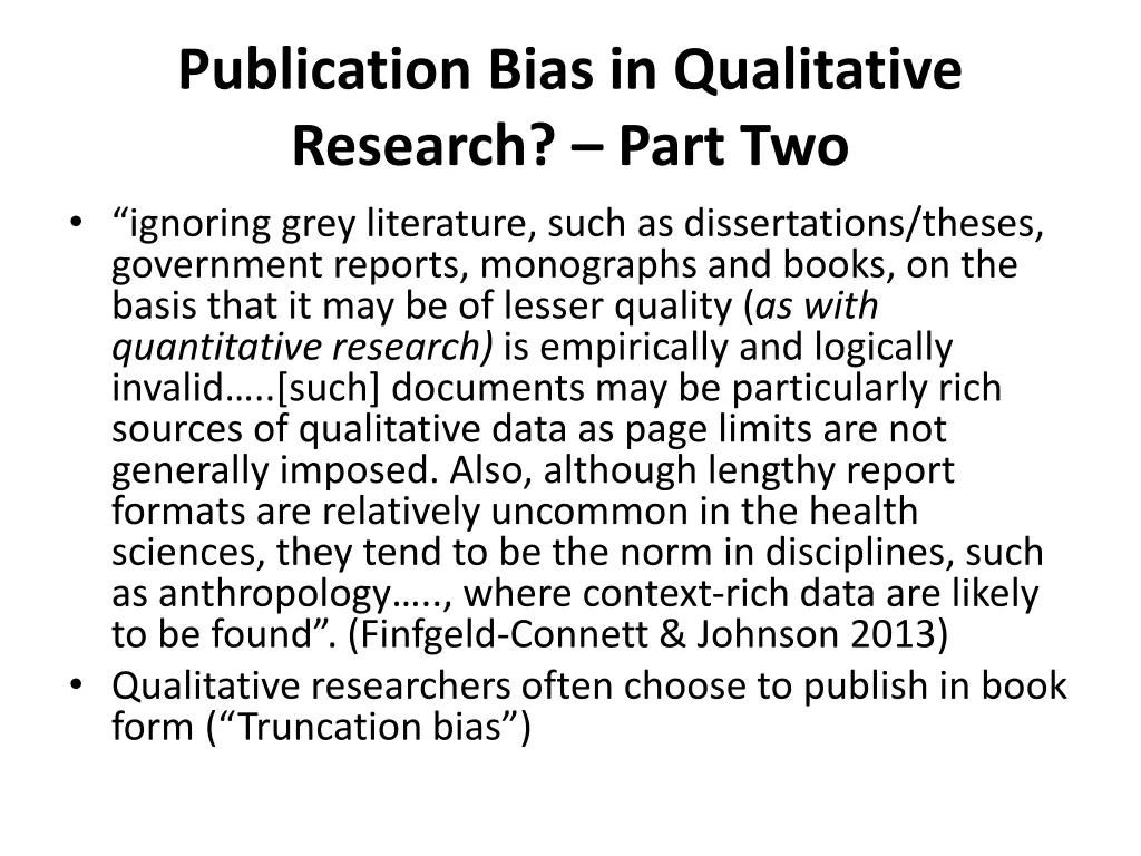 publication bias in qualitative research part 1