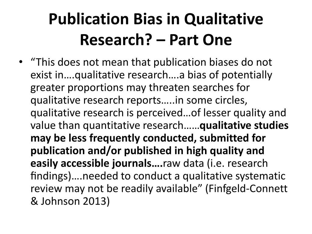 publication bias in qualitative research part