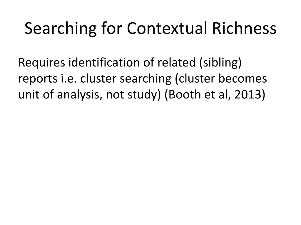 searching for contextual richness