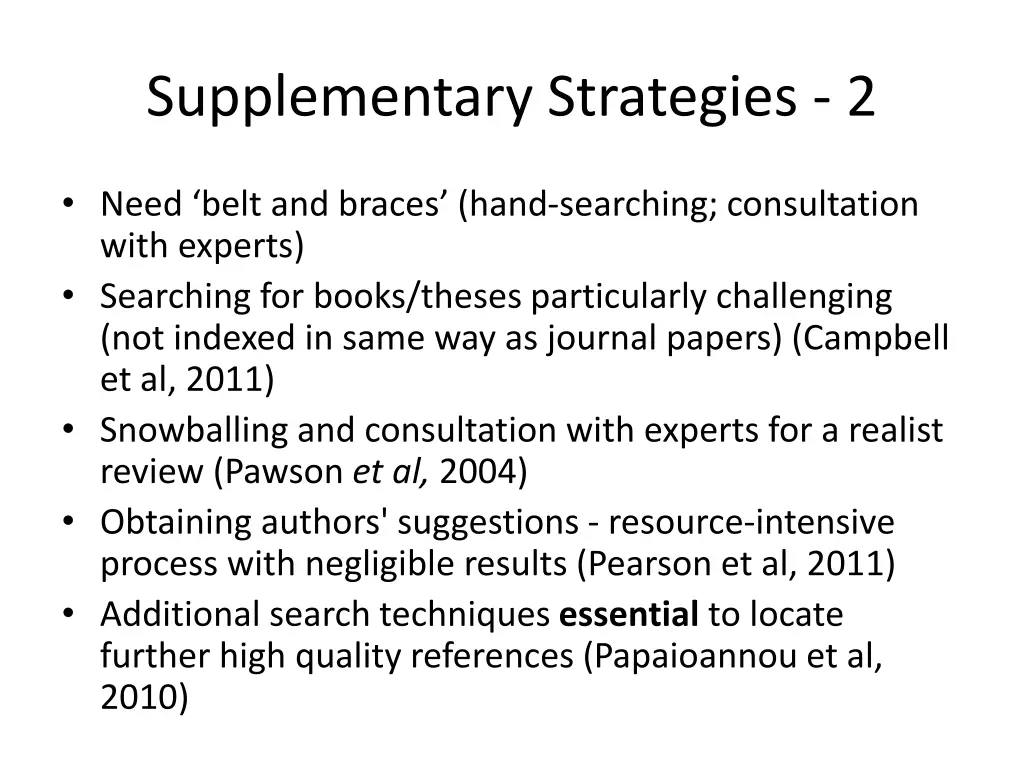 supplementary strategies 2
