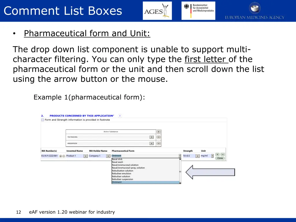 comment list boxes