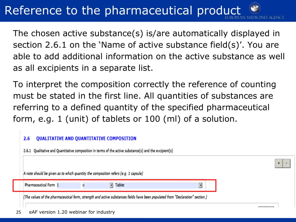 reference to the pharmaceutical product