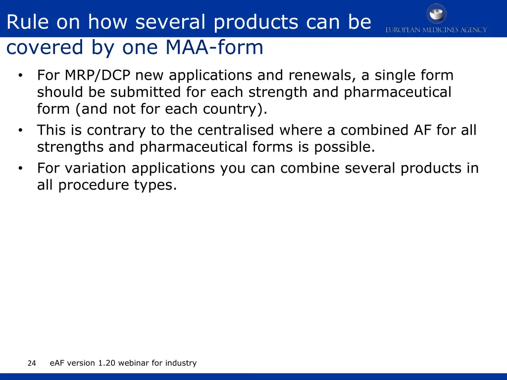 rule on how several products can be covered
