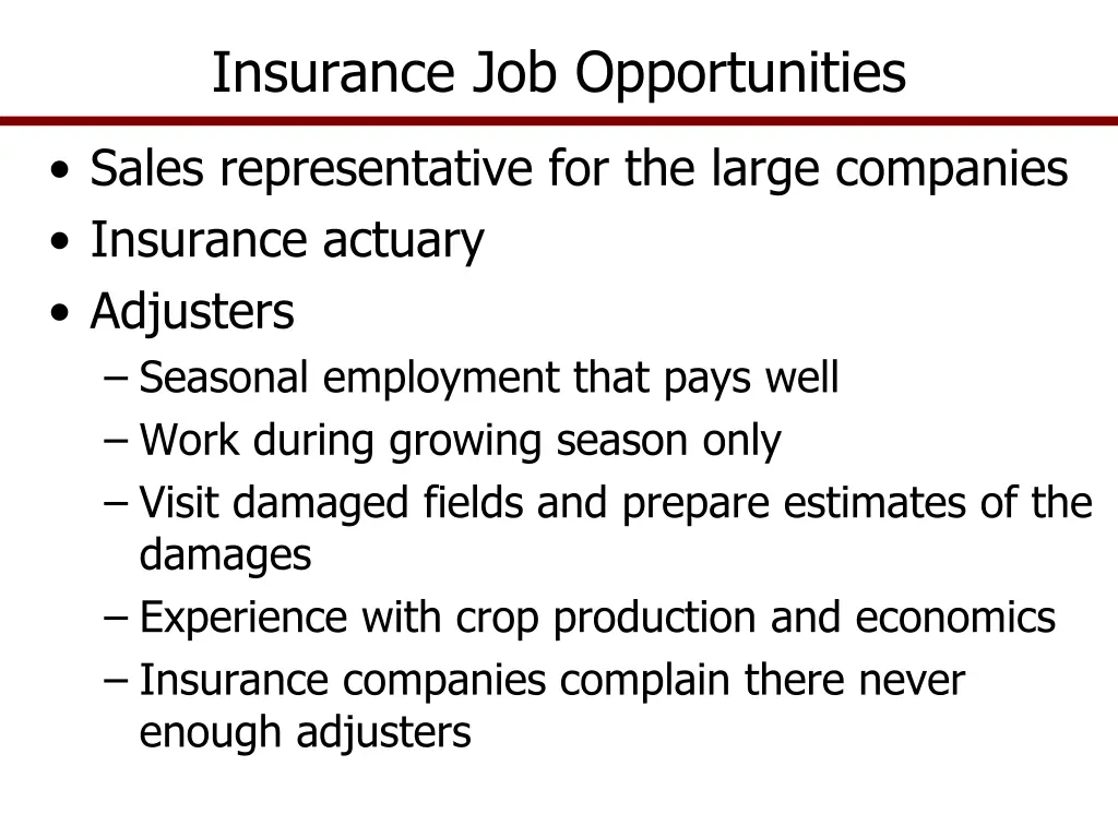 insurance job opportunities