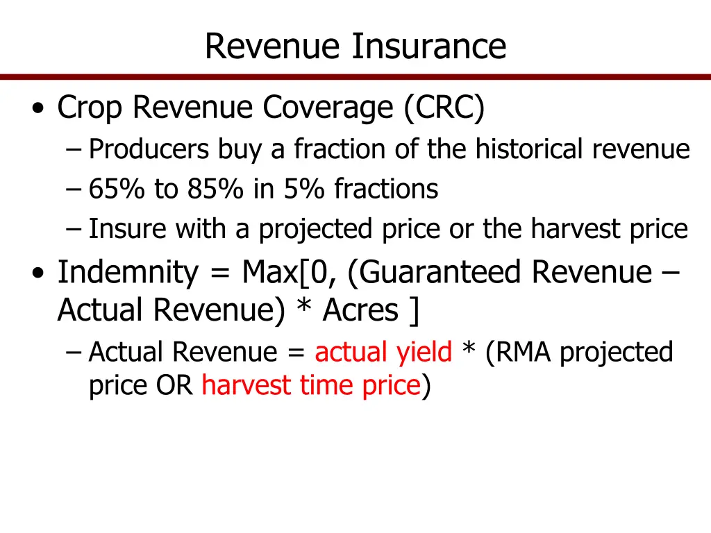 revenue insurance