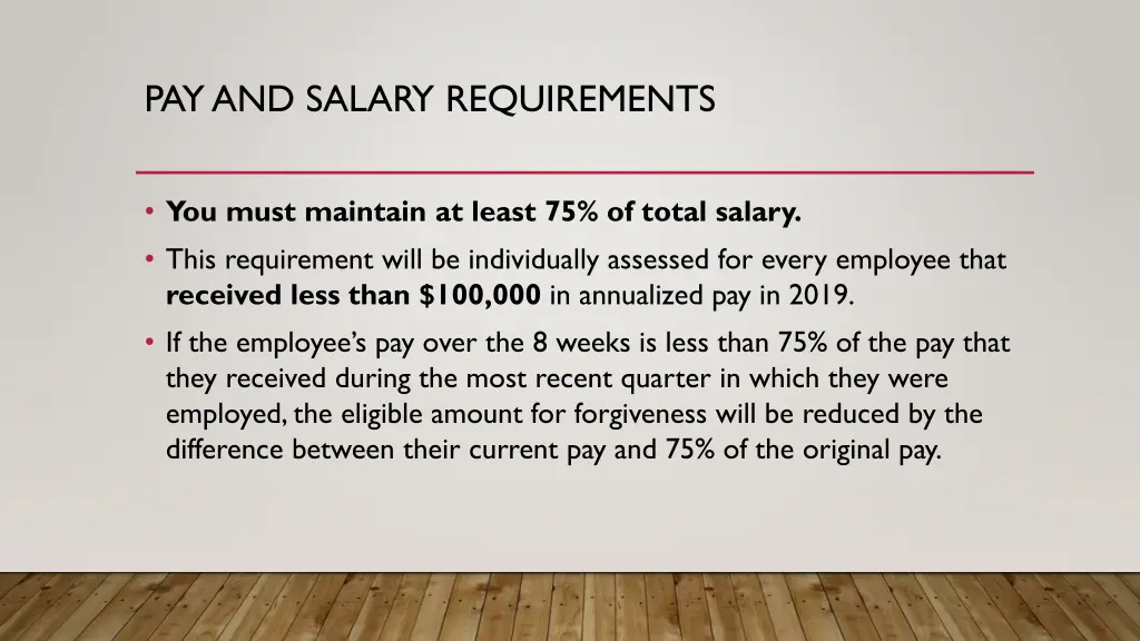 pay and salary requirements