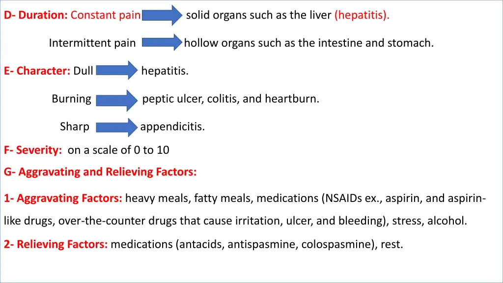 d duration constant pain