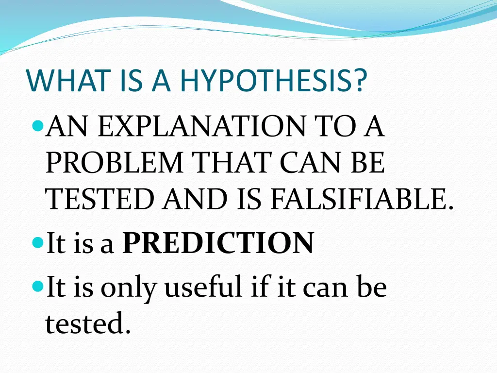 what is a hypothesis an explanation to a problem