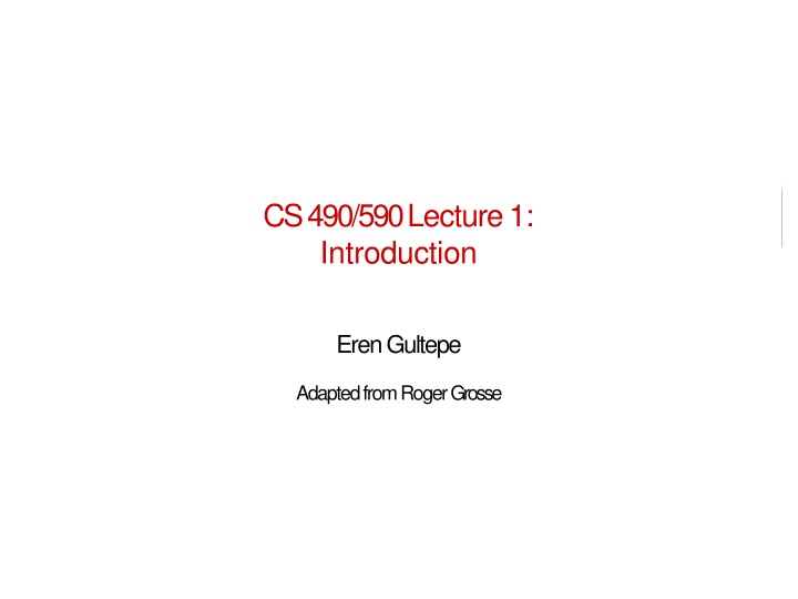 cs 490 590lecture 1 introduction