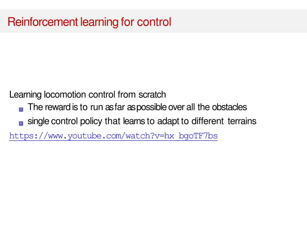 reinforcement learning for control