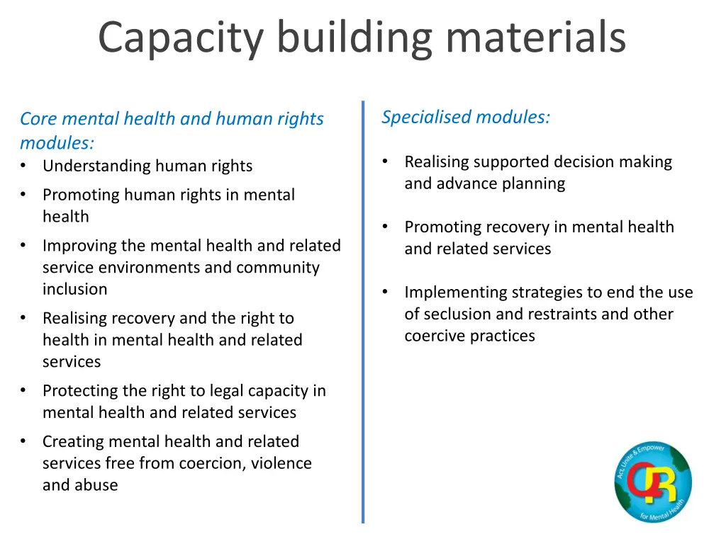 capacity building materials