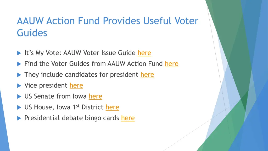 aauw action fund provides useful voter guides