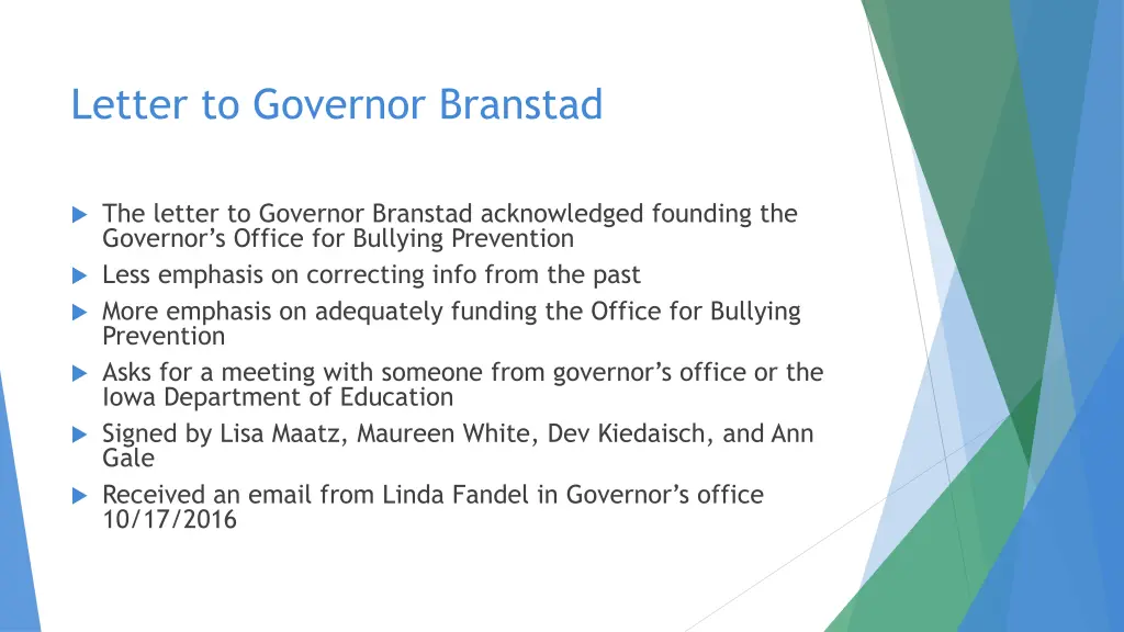 letter to governor branstad