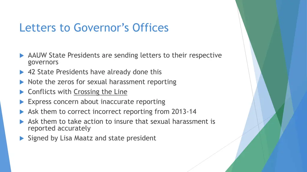 letters to governor s offices