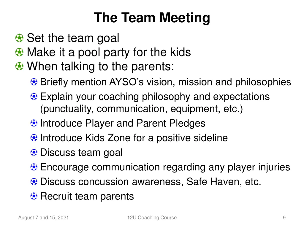 the team meeting