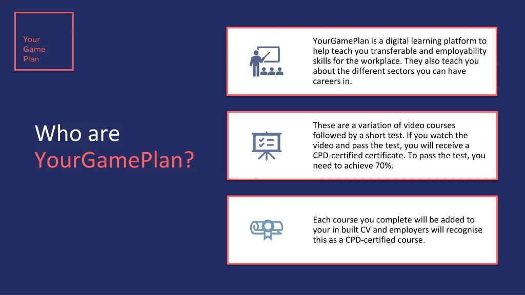 yourgameplan is a digital learning platform