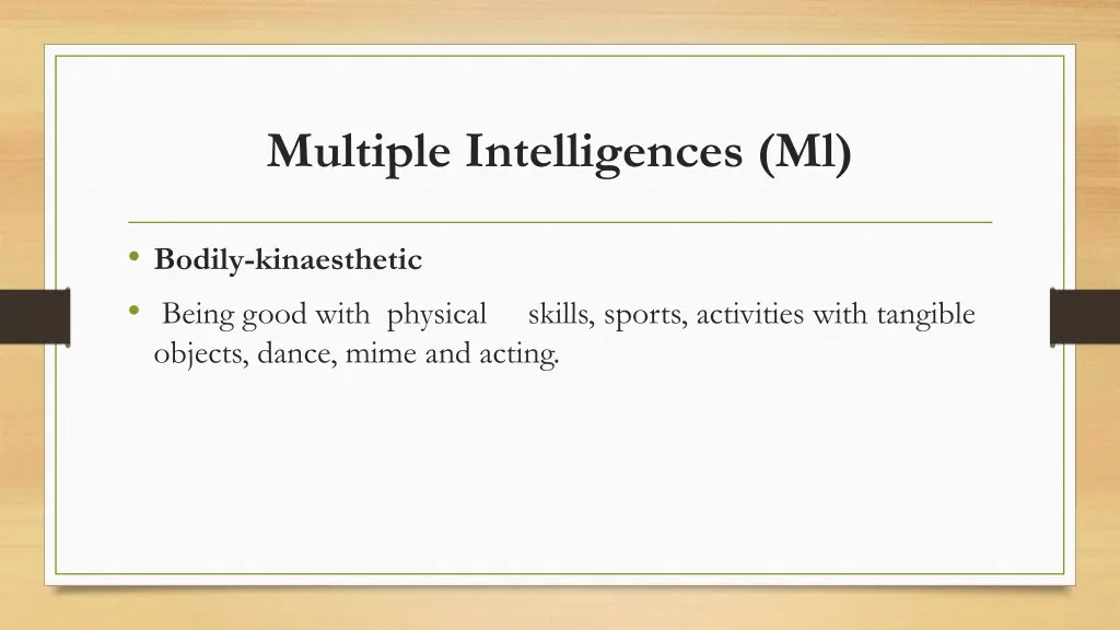 multiple intelligences ml 5