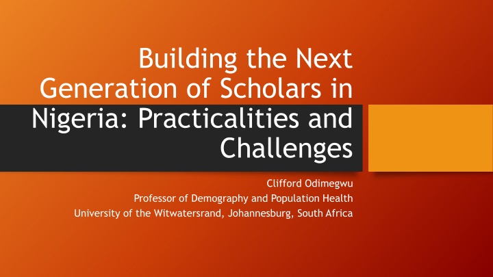 building the next generation of scholars