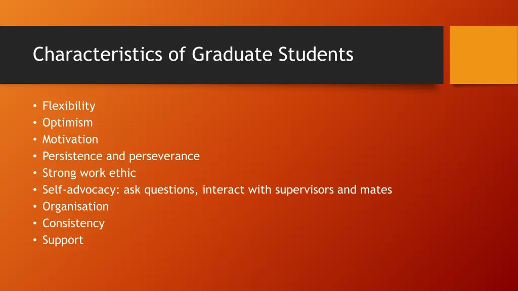 characteristics of graduate students