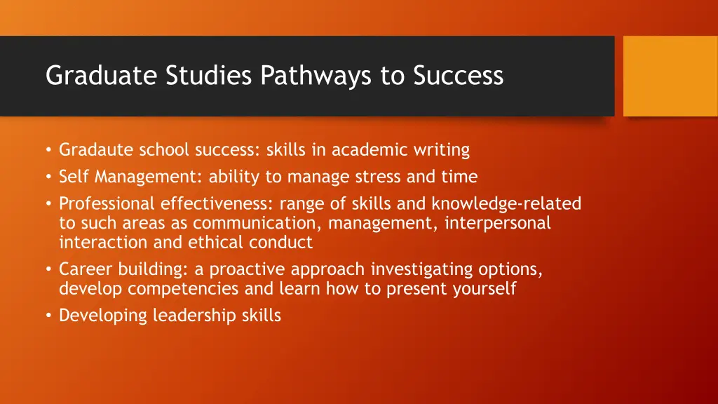 graduate studies pathways to success