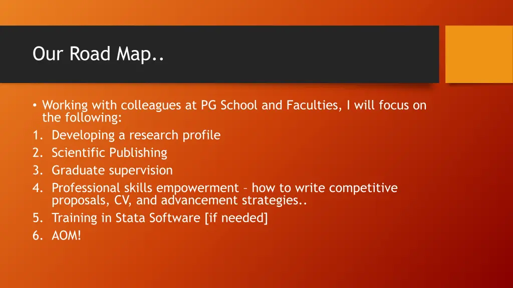 our road map