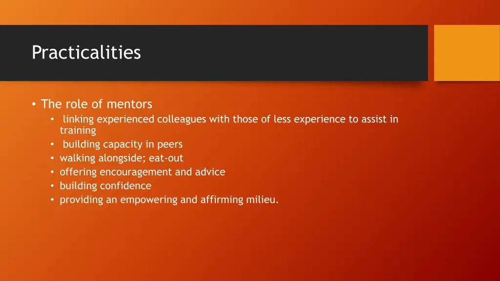 practicalities