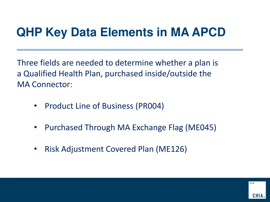 qhp key data elements in ma apcd