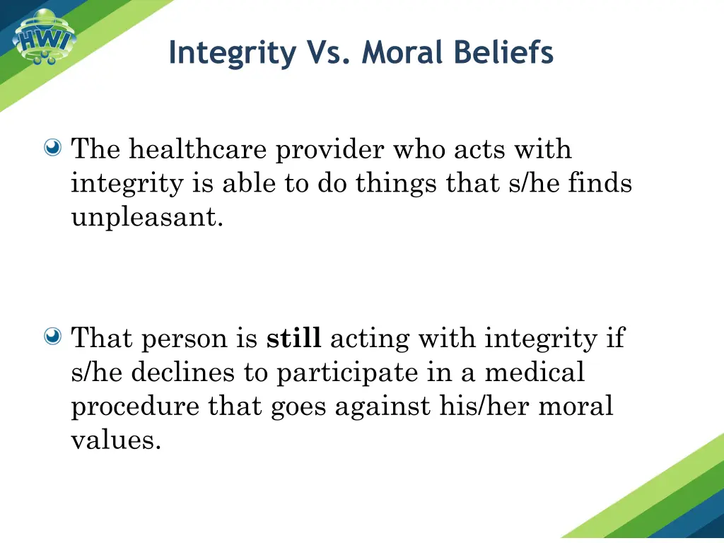 integrity vs moral beliefs