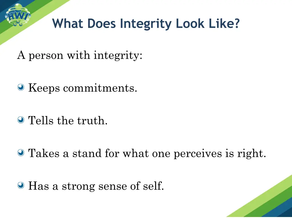 what does integrity look like