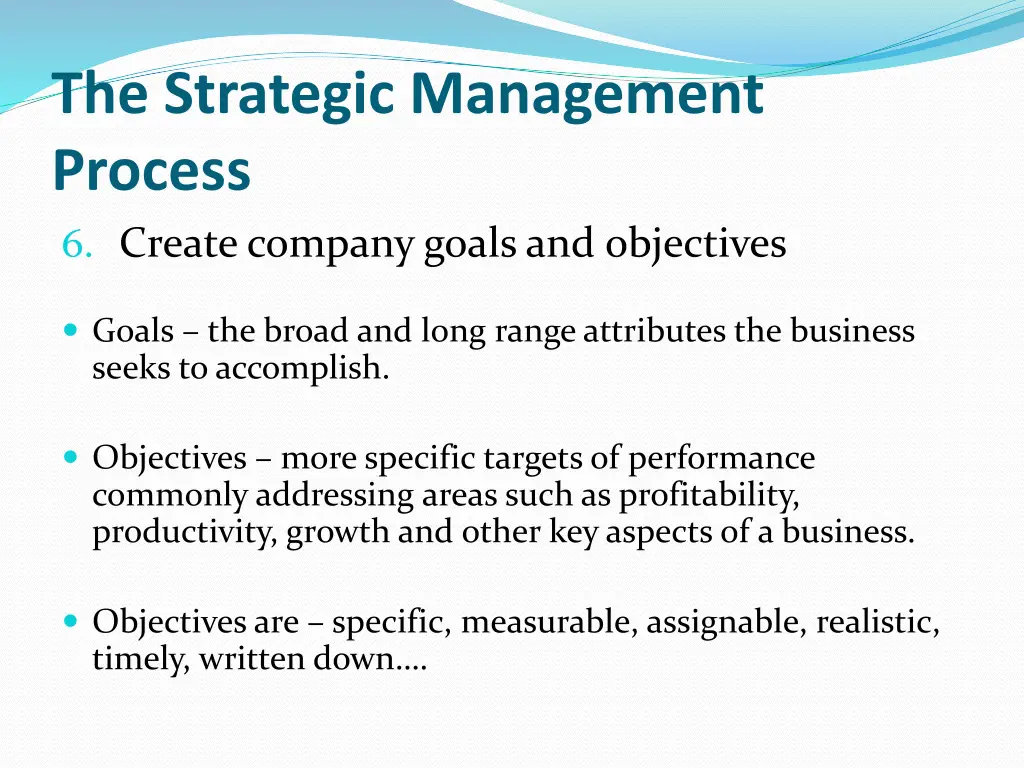 the strategic management process 6 create company