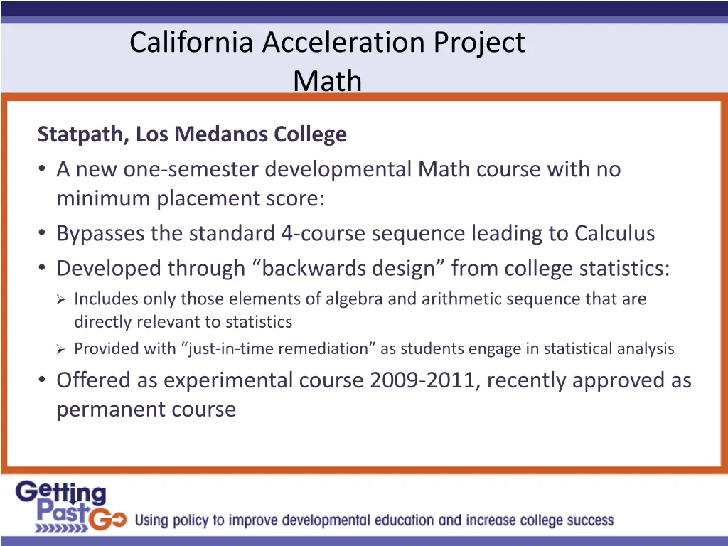 california acceleration project math