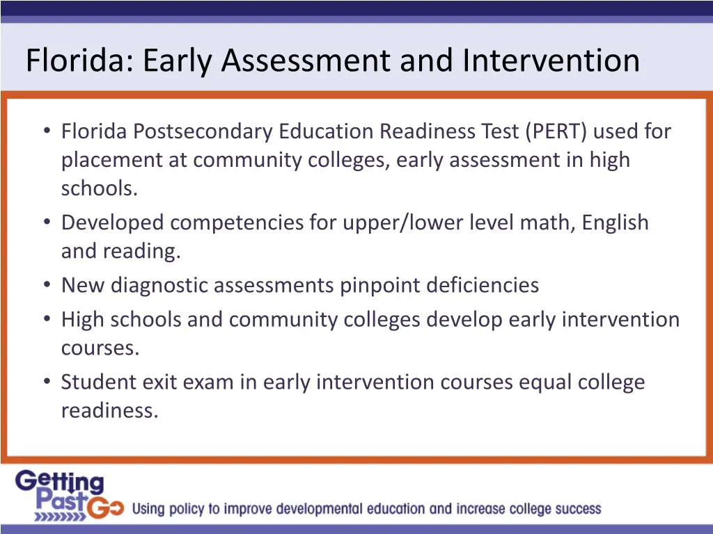 florida early assessment and intervention