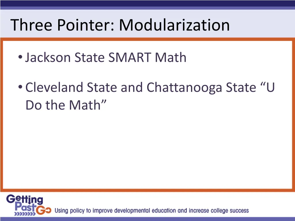 three pointer modularization