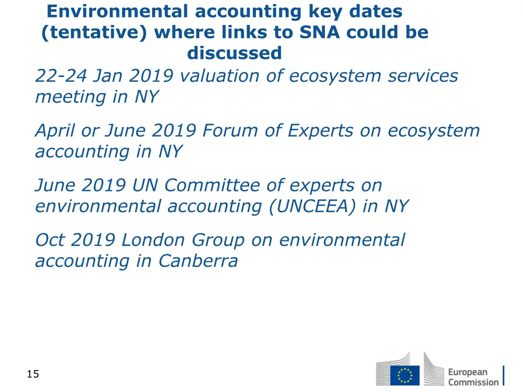 environmental accounting key dates tentative