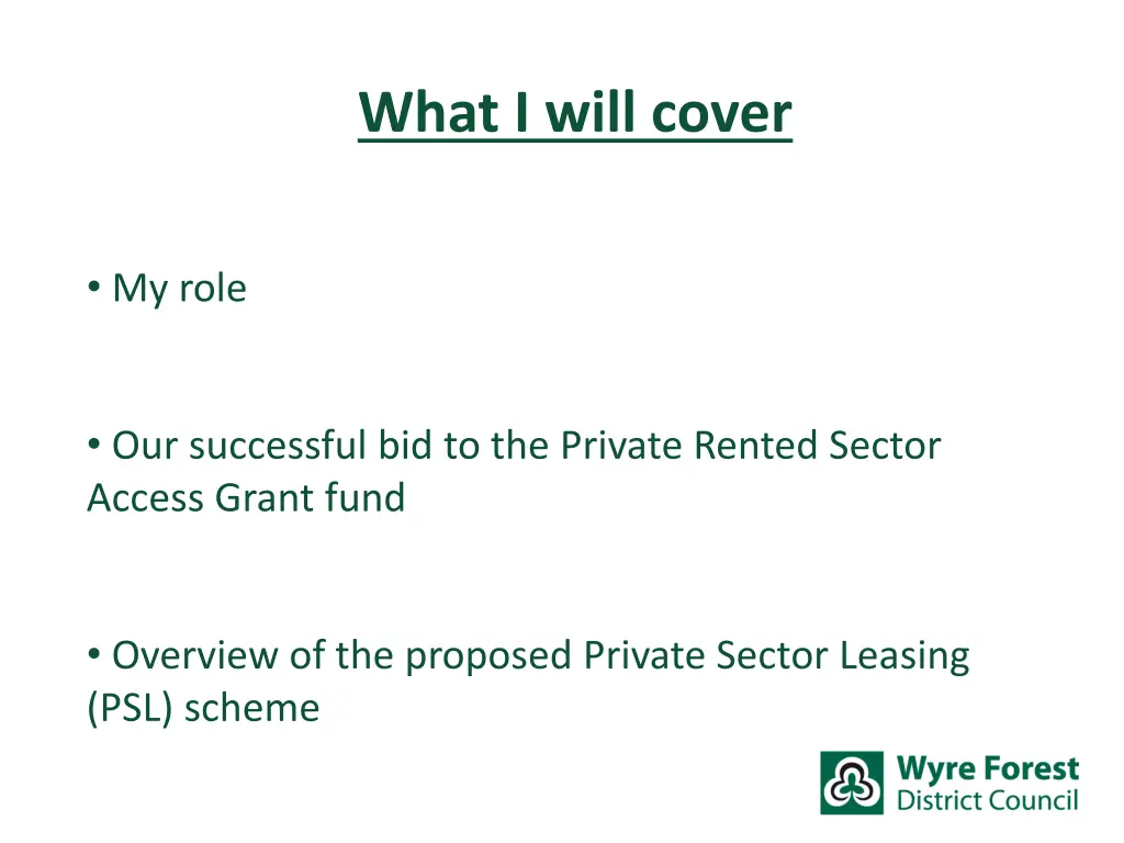 what i will cover
