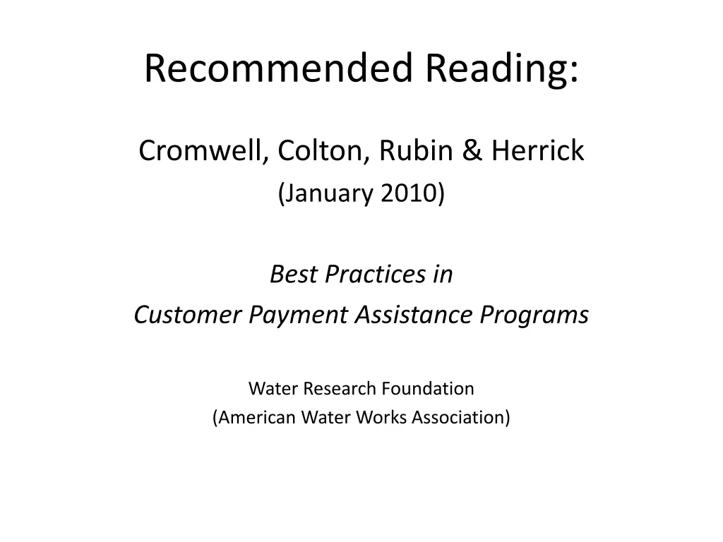 recommended reading
