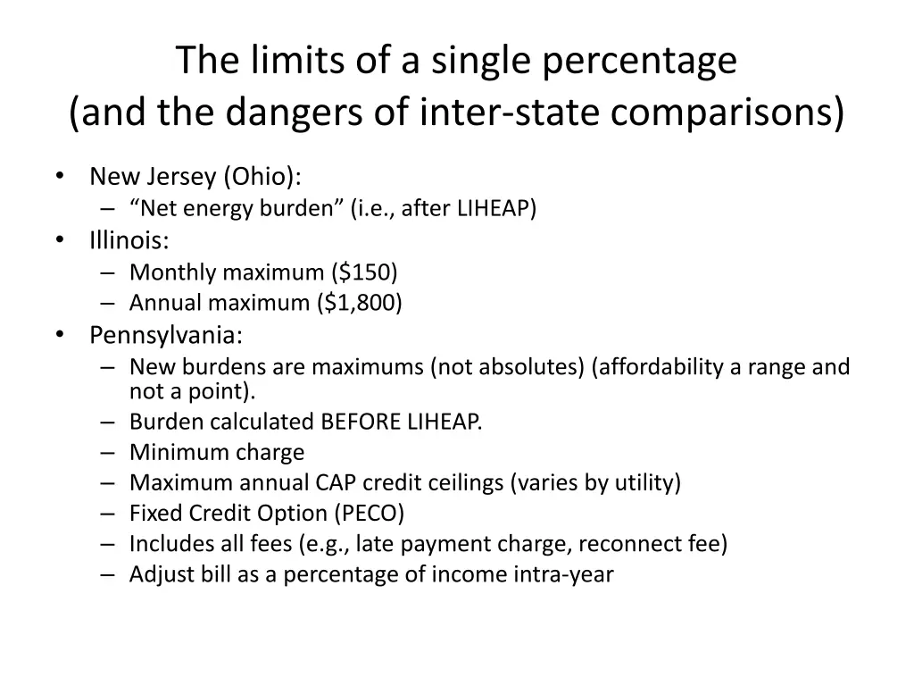 the limits of a single percentage and the dangers