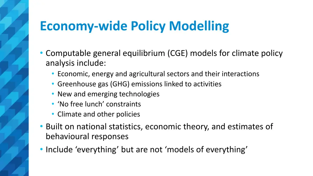 economy wide policy modelling