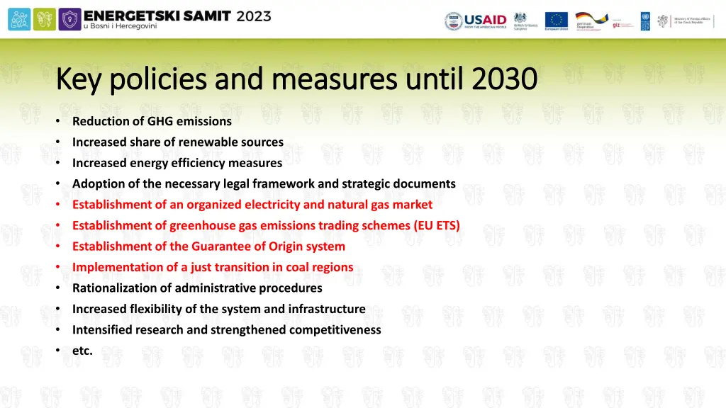 key policies and measures until 2030 key policies
